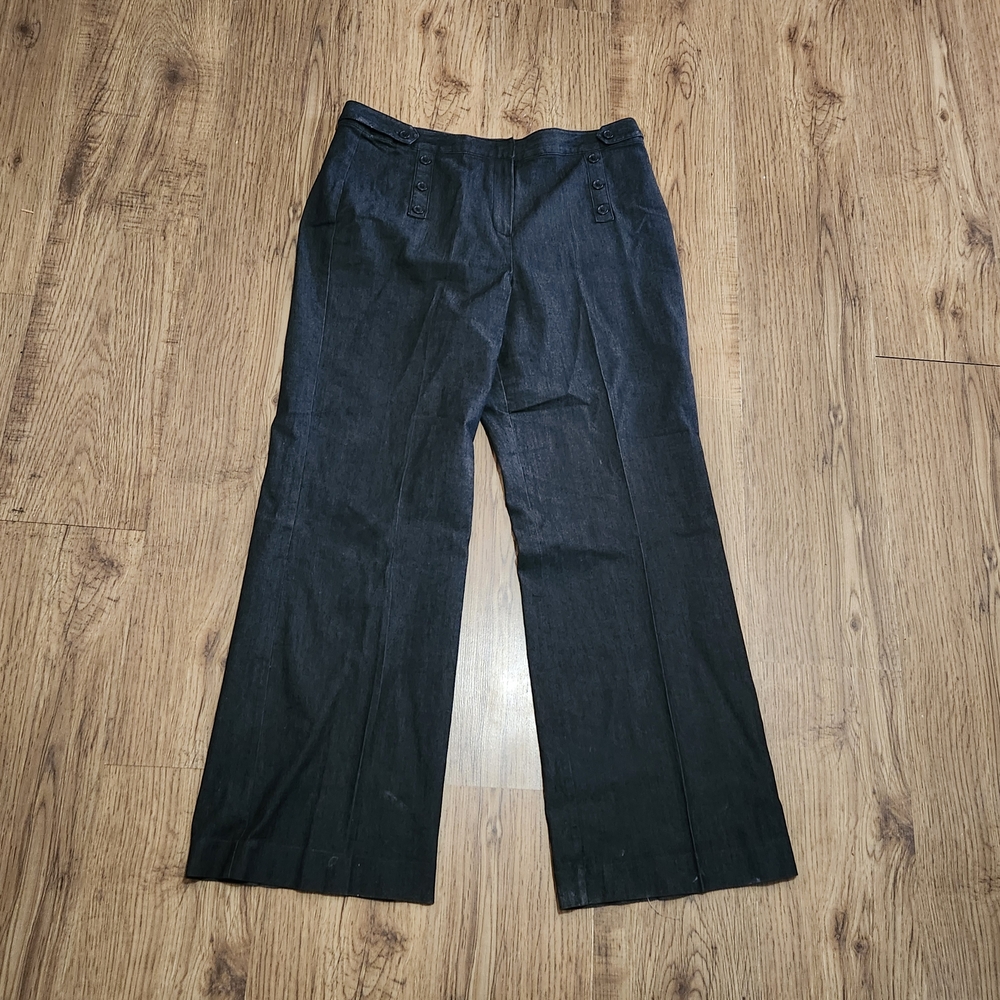 Larry Levine Black Wide-Leg Dress Trousers